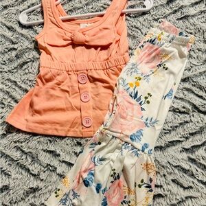 Pink tank top bell bottom pants set. BRAND NEW! Super soft & cute!